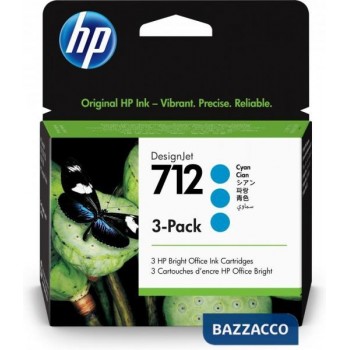 HP CART INK CIANO 712, 3 PACK